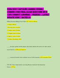 2026/2027 Captains Career Course - Common Core Final Exam Questions with 100% Correct Answ