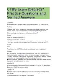 CTBS Exam 2026/2027 Practice Questions and Verified Answers