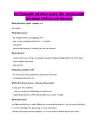 OPHTHALMIC MEDICAL ASSISTING Actual Exam Questions with Correct Answers