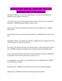 OPHTHALMIC MEDICAL ASSISTING Test with Questions and Correct Answers