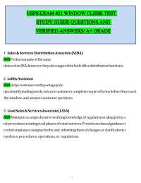 USPS Exam 421 Window Clerk Study Guide Q&A (Updated 2026) | PDF