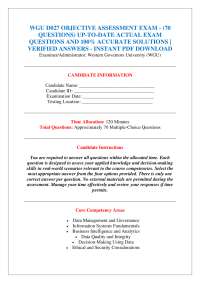 WGU D027 OBJECTIVE ASSESSMENT EXAM - (70 QUESTIONS) UP-TO-DATE ACTUAL EXAM QUESTIONS AND