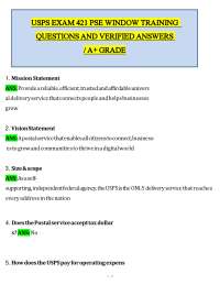 USPS Exam 421 PSE Window Training Questions & Answers (2026/2027) | Postal Service | USPS