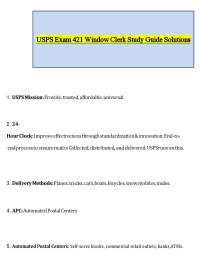 USPS Exam 421 Window Clerk Study Guide Solutions (Updated 2026) | PDF
