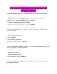 Life Insurance Nevada Exam Questions and Verified Answers