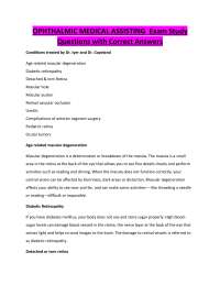 OPHTHALMIC MEDICAL ASSISTING Exam Study Questions with Correct Answers