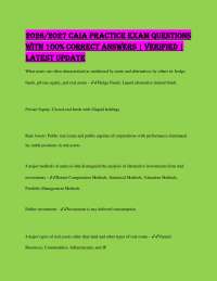 2026/2027 CAIA Practice Exam Questions with 100% Correct Answers | Verified | Latest Updat