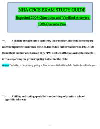 NHA CBCS Exam Study Guide with 200+ Expected Questions & Verified Answers for 2026/2027