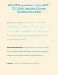 NSG 3850 Exam 4 (Latest Update 2026 / 2027) Patho Questions & Answers {GradeA}