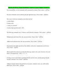 MATLAB FINAL Exam Questions & Answers Latest Update Graded A+