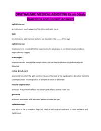 OPHTHALMIC MEDICAL ASSISTING Exam Study Questions and Correct Answers