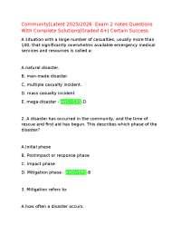 Community|Latest 2025/2026 Exam 2 notes Questions With Complete Solutions|Graded A+|