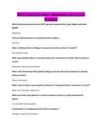 SACA Electricity exam Questions and Correct Answers