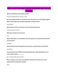 SACA Level 101 Exam Study Questions and Correct Answers