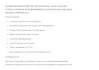 FLORIDA IMPORT/EXPORT CERTIFICATION EXAM – QUESTIONS AND CORRECT ANSWERS (VERIFIED ANSWERS