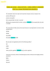 FINRA SIE EXAM – 2026 EDITION – 100% CORRECT ANSWERS FOR FULL EXAM PREPARATION GRADED A