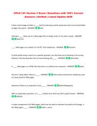 CPCA 141 Section 3 Exam | Questions with 100% Correct Answers | Verified | Latest Update 2