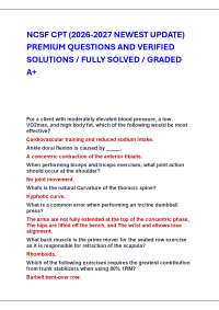 NCSF CPT (2026-2027 NEWEST UPDATE) PREMIUM QUESTIONS AND VERIFIED SOLUTIONS / FULLY SOLVED