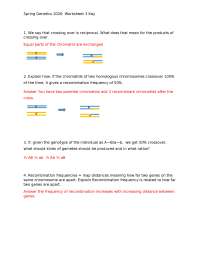 Genetics Spring 2026 worksheet 3 Key