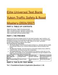 Yukon Traffic Safety & Road Mastery S-Tier Test Bank (2026/2027)