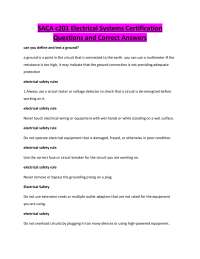 SACA c201 Electrical Systems Certification Questions and Correct Answers