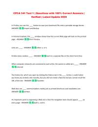 CPCA 141 Test 1 | Questions with 100% Correct Answers | Verified | Latest Update 2026