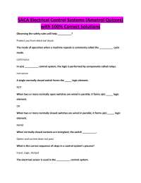 SACA Electrical Control Systems (Amatrol Quizzes) with 100% Correct Solutions