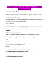SACA Electrical Circuits Study Quizzes with 100% Correct Solution
