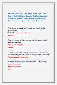 IFSTA 7th Edition Fire 1 CH 1-15 Final review Exam || Most Recent || 2025 /2026 Exam