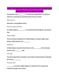 SACA Introduction to Electrical Control Wiring Quiz Questions and Correct Answers