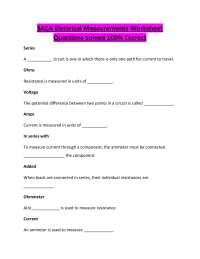 SACA Electrical Measurements Worksheet Questions Solved 100% Correct