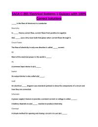 SACA C-201 Electrical Systems 1 Quizzes with 100% Correct Solutions