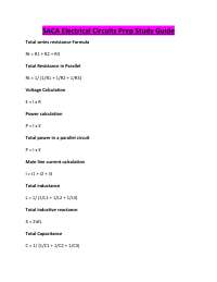 SACA Electrical Circuits Prep Study Guide