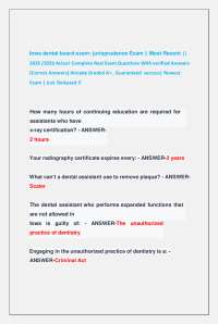 Iowa dental board exam: jurisprudence Exam || Most Recent || 2025 /2026 Actual Exam