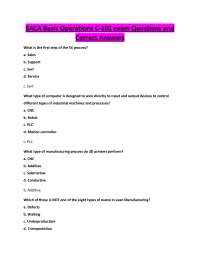 SACA Basic Operations C-101 exam Questions and Correct Answers