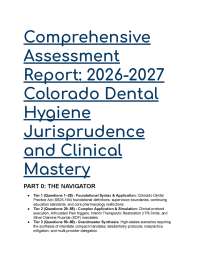 2026/2027 Colorado Dental Hygiene Jurisprudence Exam Bank | SB25-194