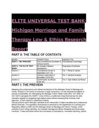 2026/2027 Elite Michigan MFT Law & Ethics Test Bank | 60 Q&A
