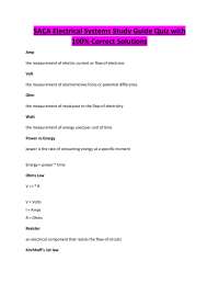 SACA Electrical Systems Study Guide Quiz with 100% Correct Solutions