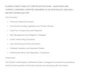 FLORIDA CREDIT ANALYST CERTIFICATION EXAM – QUESTIONS AND CORRECT ANSWERS (VERIFIED ANSWER