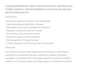 FLORIDA INTERNATIONAL TRADE CERTIFICATION EXAM –QUESTIONS AND CORRECT ANSWERS