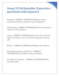 Texas TCEQ Installer II practice questions with answers.