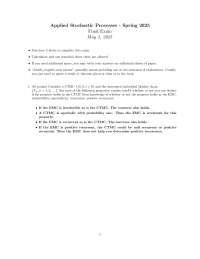 Final exam for stochastic course