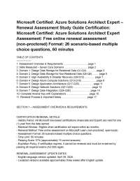Microsoft Certified_ Azure Solutions Architect Expert – Renewal Assessment Study Guide Cer