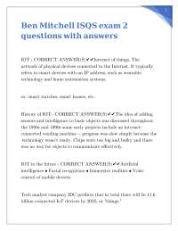 Ben Mitchell ISQS exam 2 questions with answers.