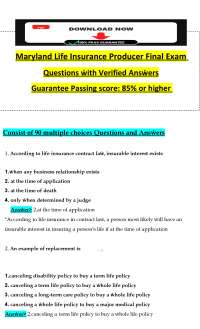 Maryland Life Insurance Producer Final Exam | Practice Questions & Study Guide | Licensing