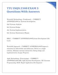 TTU ISQS 2340 EXAM 3 Questions With Answers.
