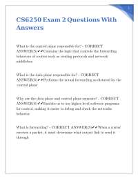 CS6250 Exam 2 Questions With Answers