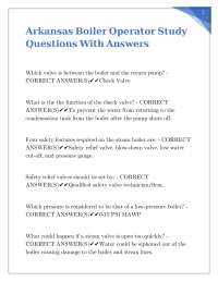 Arkansas Boiler Operator Study Questions With Answers