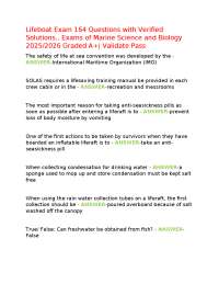 Lifeboat Exam 164 Questions with Verified Solutions., Exams of Marine Science and Biology