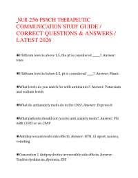 NUR 256 PSYCH THERAPEUTIC COMMUNICATION STUDY GUIDE / CORRECT QUESTIONS & ANSWERS